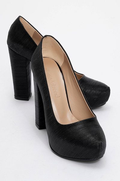 Ccway Pantofi cu toc de damă cu platformă cu dungi negre