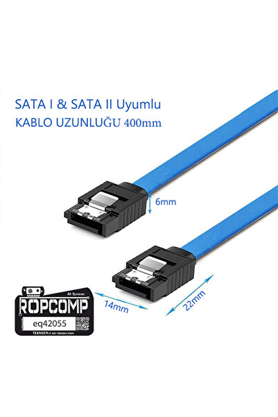 Ropcomp Harddisk Hdd SSD DVD Rom Sata3.0 Veri Kablosu 6.0 Gbps