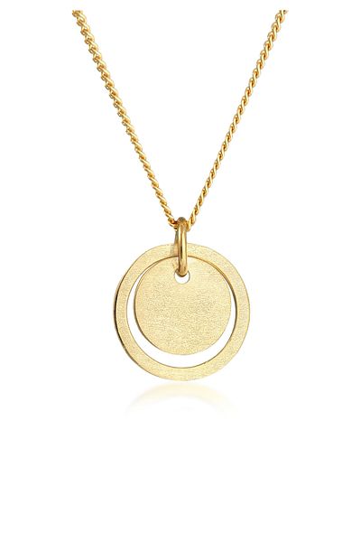 ELLI Necklace Ladies Circle Pendant Geo Trend Matt Basic In 925 Sterling Silver