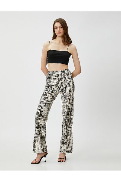 Koton Pantaloni cu talie elastică, picioare ușoare evazate