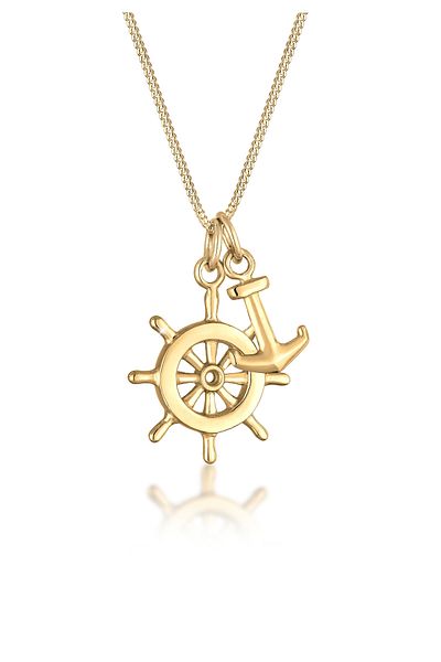 ELLI Necklace Woman Anchor Steering Wheel Symbol Maritime In 925 Sterling Silver