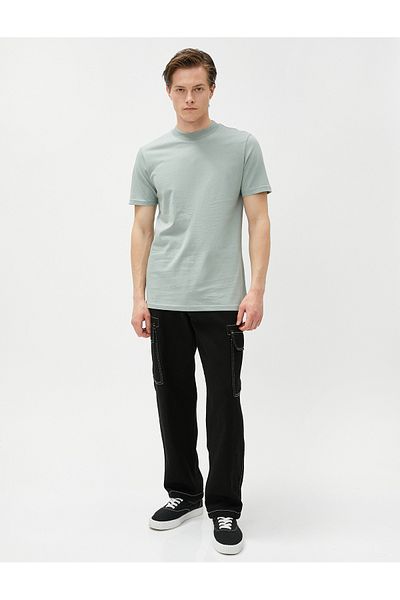 Koton Βασικό T-Shirt Crew Neck Slim Fit Κοντό μανίκι βαμβακερό