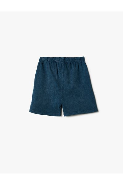 Koton Washed Cotton Shorts with Elastic Waist and Pockets