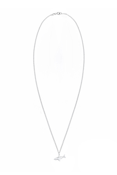 ELLI Dámský náhrdelník se žralokem, přívěskem a hráškem, zvířecím symbolem, oceánem a letním trendem, ze sterlingového stříbra 925