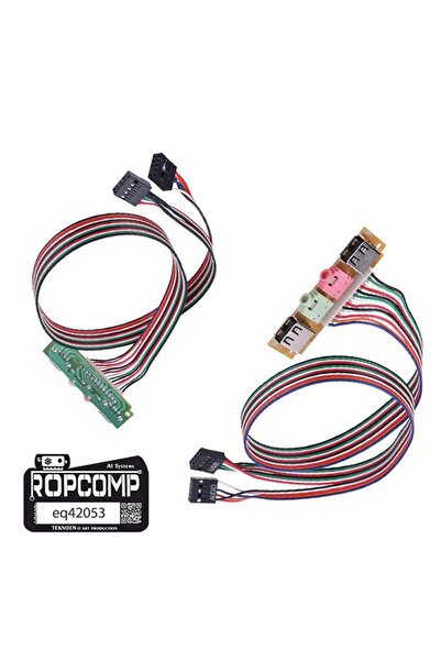 Ropcomp Pc Ön Panel 9 Pin Usb2 + 3.5mm Port Kulaklık + Mikrofon Kablosu