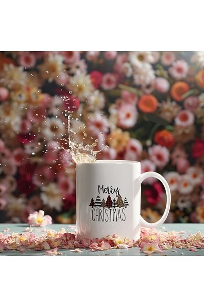 SM Satranç Medya Merry Christmas Trees Printed Christmas Cup