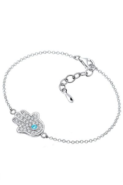 ELLI Brățară de damă cu mână Hamsa și zirconiu din argint 925
