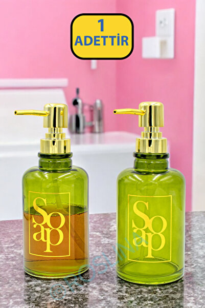 Roslina Tekli 400 ml Dekoratif Tezgah Üstü Cam Sıvı Sabunluk | Banyo Mutfak L...