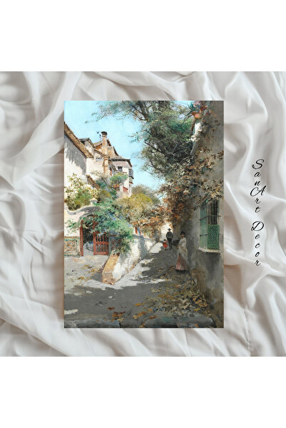 Sanart Çerçeveli Vintage Tablo, Yağlı Boya Tablosu, Çerçeveli Tablo, Sanatsal Dekor, Manzara Tablosu