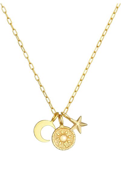 ELLI Necklace Ladies Sun Moon Star Pendant Astro Trend Blogger In 925 Sterling Silver