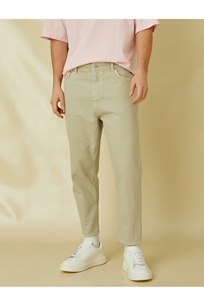 Koton Basic παντελόνι Gabardine με λεπτομέρεια με κουμπιά και τσέπες