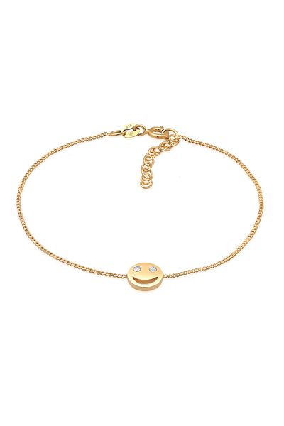 ELLI Bracelet Ladies With Smiling Face Symbol Trend With Crystals In 925 Sterling Silver