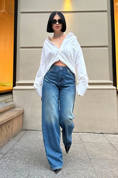 HELİS BUTİK Blue Comfy Jeans Pants