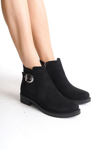 BZ Moda GABRIELLA Orthopedic Suede Γυναικείες Μπότες - Με φερμουάρ, Αδιάβροχο και Ψυχρό, ST Μαύρο