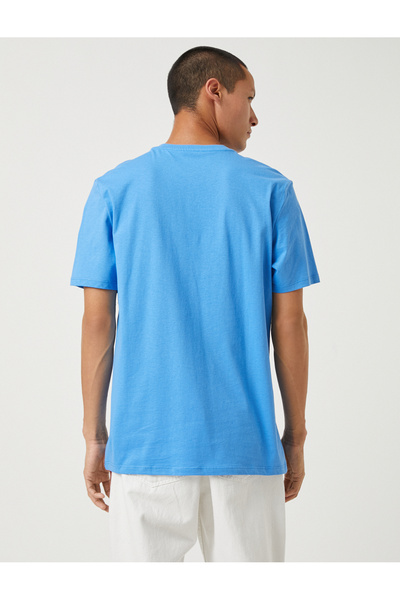 Koton Space Printed T-Shirt Crew Neck Slogan Λεπτομερές βαμβακερό