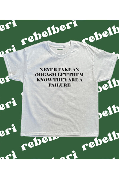 rebelberi Y2k Grunge Fairycore Cotton Baby Tee - Ποτέ μην είναι ψεύτικο με γραμμένο Org, αστείο