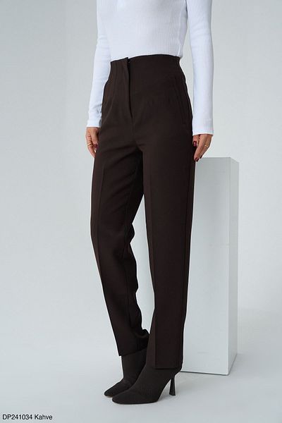 Liora Women's Coffee High Waist Waist Sitting Palazzo Pants