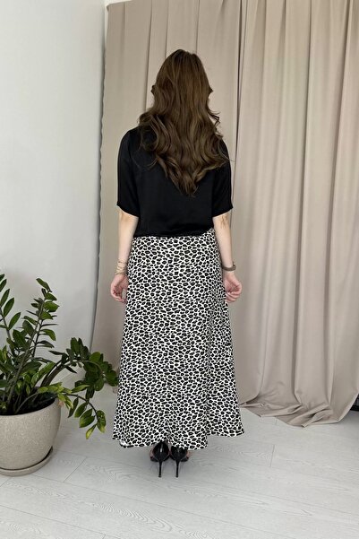 HELİS BUTİK Φόρεμα μάξι σατέν με λεοπάρ στάμπα