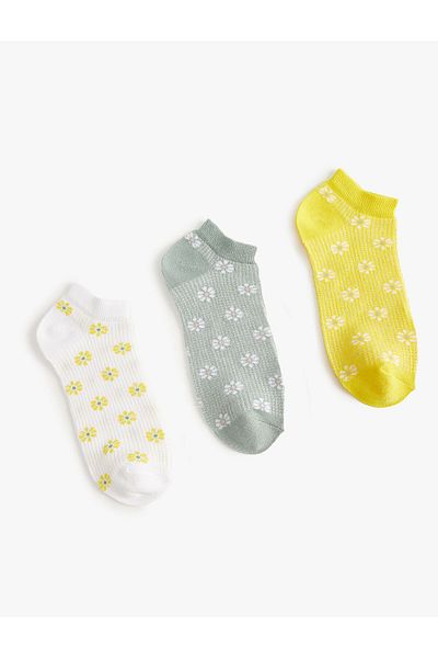 Koton Set de 3 șosete cu papuci florali, multicolore