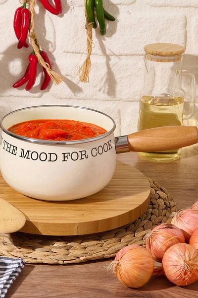Sevinse Home Enameled Milk Sauce Bowl - 14 cm Deep Sauce Pan
