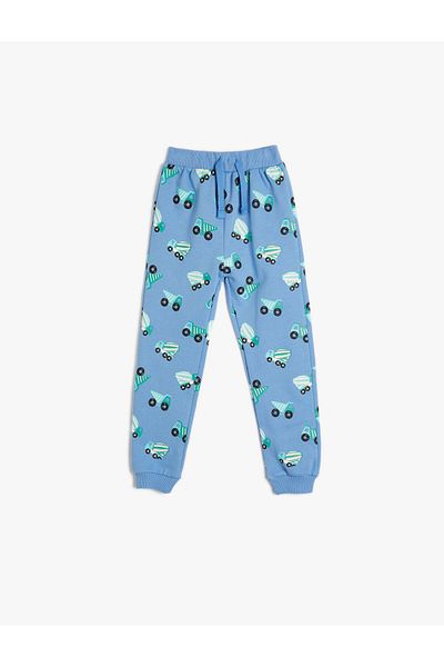 Koton Jogger Sweatpants Car Printed Tie Waist Cotton