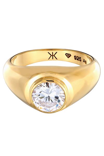 KUZZOI Ring Ring Herren Unisex Zirkonia Kristalle Weiß 925 Sterling Silber