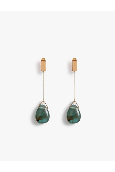 Koton Drop Stone Detailed Metal Earrings