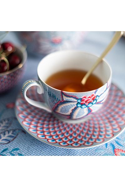 Pip Studio Blue Porcelain Flower Festival Tea Cup Set - 280 ml