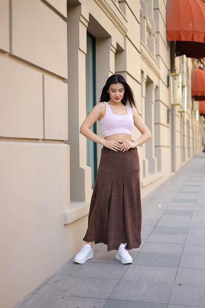 EREN STYLE Бохемска дълга памучна пола с еластична талия и изпъстрени парчета