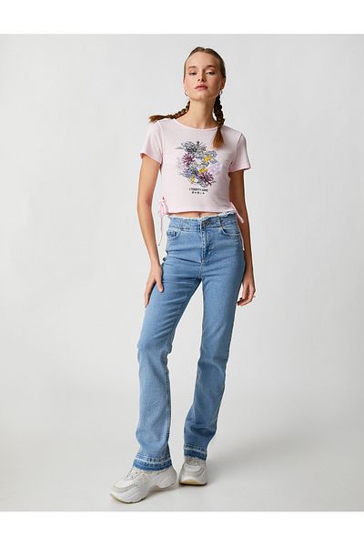 Koton Pantaloni din denim cu picioare spaniole, slim cu talie înaltă