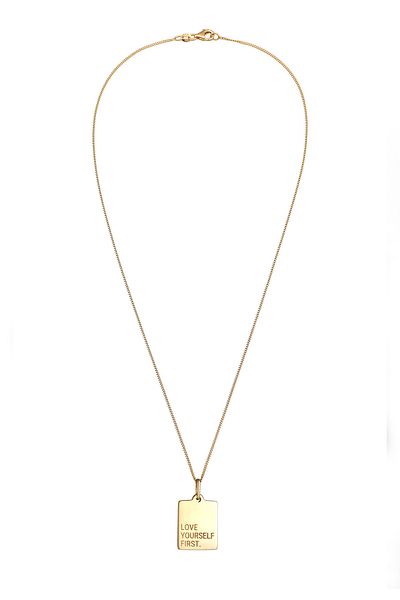 ELLI Halskette Kette mit Anhänger Damen Plättchenanhänger 925 Sterling Silber 45 cm