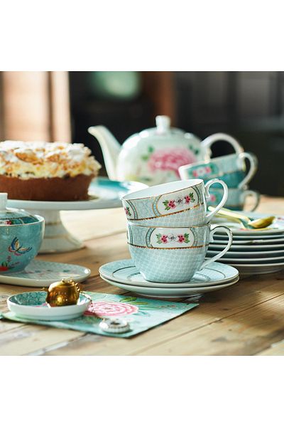 Pip Studio Blushing Birds Blue Porcelain Tea Plate 9 Cm