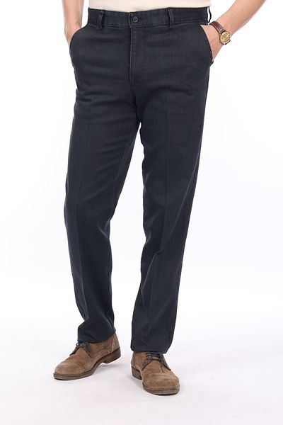 Yeniay Men's Winter-Spring Black Classic Cut Lycra Washed Jeans with Side Pockets