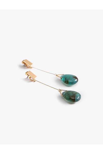 Koton Drop Stone Detailed Metal Earrings