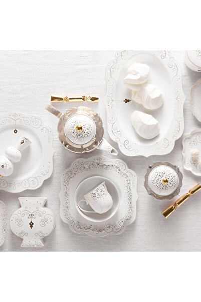 Pip Studio Royal Gold White Beyaz Porselen Çay Tabağı 10 Cm