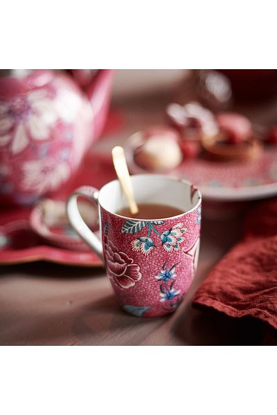 Pip Studio Flower Festival Red Porcelain Mug Set 145 ml