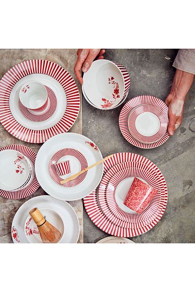Pip Studio Royal Stripes Pink Porcelain Pit Plate 21.5 Cm