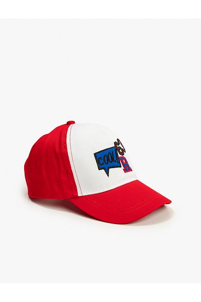 Koton Color Blocked Cap Hat - Embroidered Detail