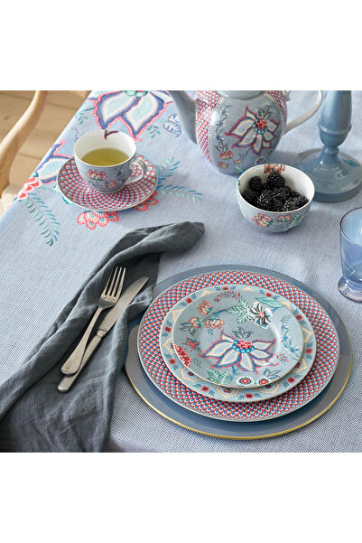 Pip Studio Flower Festival Mavi Porselen Yemek Tabağı 26,5 Cm