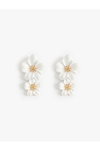 Koton Steel Alloy Dangle Flower Earrings