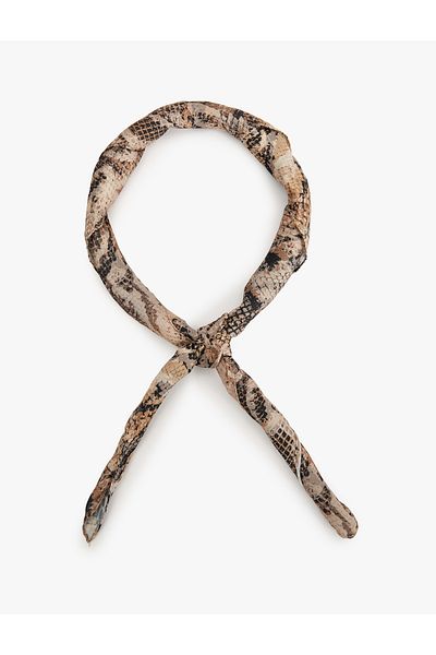 Koton Square Scarf - Snakeskin Patterned