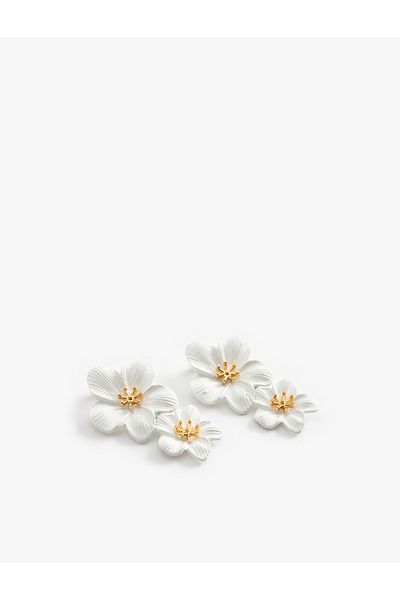 Koton Steel Alloy Dangle Flower Earrings