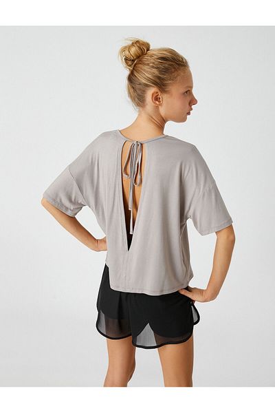 Koton Printed Sports T-Shirt with Window Detail Relax Fit