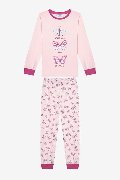 Penti Cotton Girl's Le Monde 2-Piece Multicolor Pajamas Set