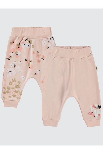 Civil Baby Set of 2 Single Bottom Powder Pink No Booties for Baby Girl 6-18 Months