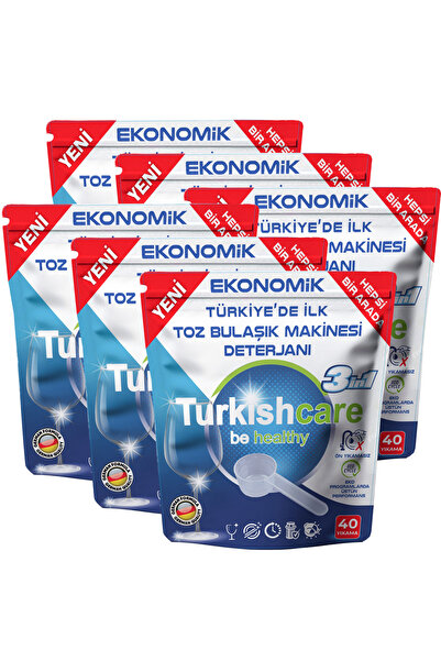 Turkishcare Ekonomik Hepsi Bir Arada Bulaşık Makinesi Tablet Deterjanı Toz 40...