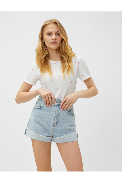 Koton Μπλουζάκι φλοράλ κοντομάνικο