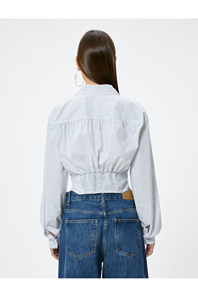 Koton Cămașă scurtă din bumbac slim cu mâneci lungi - guler clasic