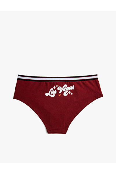 Koton Chiloți Hipster Bumbac Slogan Imprimat Ribbed