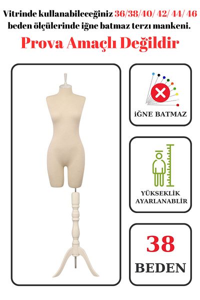 Manken İstanbul Needle-Free Proofing Manikin for Showcase - Wearable Tailor Pants (Size 36-46)